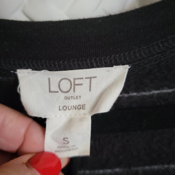 Loft Black with Cream Stripes Long Sleeve Shirt - Picture 3 of 4